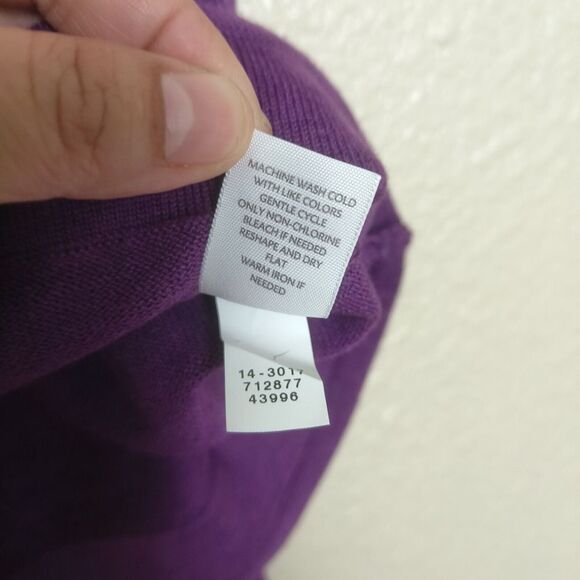 J.Jill Womens Top Size S Classic Turtleneck High Neck Long Sleeve T-Shirt Purple - Picture 7 of 8